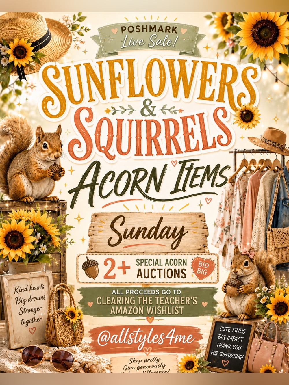 ACORN ITEM!  All profit of this sale goes to the cause!